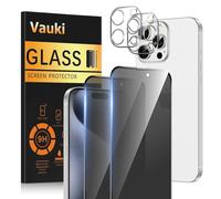 Vauki Opaca Pellicola Privacy per iPhone 15 Pro con Protezione Fotocamera,Anti Spy Vetro Temperato Opaco Durezza 9H HD Anti-riflesso Anti-impronta Anti-Spia Vetrino Protettiva Schermo,2 + 2 Pezzi