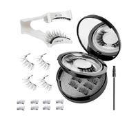 Vauki Set di ciglia magnetiche - 3D volume ciglia e mezze ciglia con applicatore - Riutilizzabili, senza colla, look naturale, facile da indossare, impermeabile, ideale per i principianti