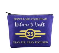 Vault 33 Makeup Bag Vault Tech Gifts Don't Lose Your Head Stay Fit Stay Focused Welcome to Vault 33 Zipper Pouch, 33 Regno Unito