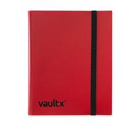 Vault X Raccoglitore per Carte da Collezione a 9 Tasche con Cinturino, 360 Carte, Formato Standard, 20 Pagine a Caricamento Laterale, Raccoglitore per Giochi di Carte Collezionabili, TCG (Rosso)