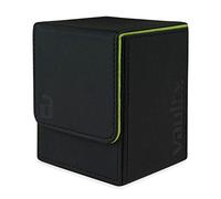 Vault X Scatola Deck Box Rigida per Carte da Gioco, 80+ Carte con Bustine, Materiale Exo-Tec, Contenitore per Carte da Collezione, Coperchio Magnetico, per MTG Commander, TCG (Nero/Verde elettrico)