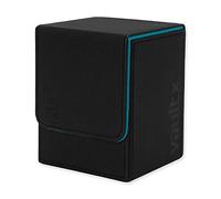 Vault X Scatola Deck Box Rigida per Carte da Gioco, 80+ Carte, Materiale Exo-Tec, Contenitore per Carte da Collezione, Coperchio Magnetico, per MTG Commander, TCG (Nero/Blu elettrico)