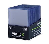 Vault X Toploader 35pt per Carte da Collezione, Premium Extra Spessi, Portacarte Rigidi Senza Giunture 3" x 4", Bustine Rigide, Protezione Trasparente TCG (Confezione da 50)