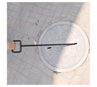 Vaults Cover Hook Drain Grates Reachers Tool | Steel Manholes Lid Removers Pullers Lifter Rectangular Handle, Threaded Finishes(42cm(16.5inch))