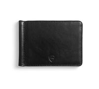 Vaultskin BROMPTON - Portafoglio sottile con clip fermasoldi, portafoglio minimalista da tasca frontale da uomo, blocco RFID, pelle autentica, 8 fessure per carte, nero, Talla única, Minimalista