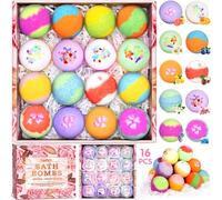 Vautvis Bomba da bagno da donna, set da 16 pezzi, palline per Natale, regalo per il relax