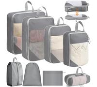 Vautvis Organizer Valigie, 8 Pezzi Organizer Zaino Viaggio, Sacchetti Valigia Salvaspazio, Packing Cubes Compression, Kit Viaggio Per Zaini O Bagagli A Mano