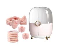 VaVaVIA Organizer per trucchi, moderno e portatile, per cosmetici, con coperchio antipolvere, per rossetti (rosa chiaro)