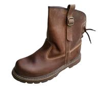 VAVENI Stivali corti da uomo con pile e stivali caldi da cavaliere, traspiranti, antiscivolo, stile retro(marrone,40)