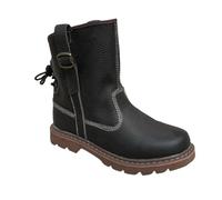 VAVENI Stivali corti da uomo con pile e stivali caldi da cavaliere, traspiranti, antiscivolo, stile retro(nero,39)