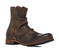 VAVENI Stivali Moda Cavaliere Testa Rotonda Vintage Con Cerniera Laterale Tacco Spesso Casual Uomo Traspirante, Impermeabile, Anti Scivolo e Caldo, 37-48