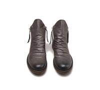 VAVENI Stivali vintage da uomo in pelle, stivali da cavaliere, scarpe da uomo antiscivolo con doppia zip, 38-48(grigio,44)