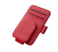 VAVGKDKPZB Custodia Universale da Auto per Auto Multifunzionale Parasole Porta Occhiali Creativo Sole Custodia Portaoggetti Clip Magnetica Penna Carta Custodias Occhiali(Red)