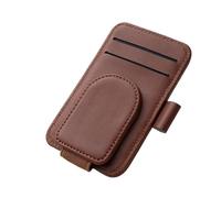 VAVGKDKPZB Custodia Universale da Auto per Auto Multifunzionale Parasole Porta Occhiali Creativo Sole Custodia Portaoggetti Clip Magnetica Penna Carta Custodias Occhiali(Brown)