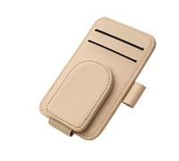 VAVGKDKPZB Custodia Universale da Auto per Auto Multifunzionale Parasole Porta Occhiali Creativo Sole Custodia Portaoggetti Clip Magnetica Penna Carta Custodias Occhiali(Beige)