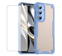 Vavies Custodia per Galaxy S25 FE / per Samsung S25FE SM-S731B con pellicola protettiva in vetro temperato, cover posteriore opaca traslucida con texture antiscivolo per Samsung Galaxy S25 FE blu