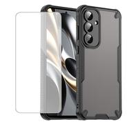 Vavies Custodia per Galaxy S25 FE / per Samsung S25FE SM-S731B con pellicola protettiva in vetro temperato, cover posteriore opaca traslucida con texture antiscivolo per Samsung Galaxy S25 FE nero