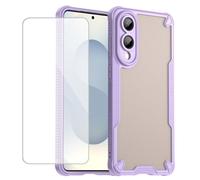 Vavies Custodia per Galaxy S25 Slim Custodia per Galaxy S25Edge SM-S731B con pellicola protettiva in vetro temperato, cover posteriore opaca traslucida con texture antiscivolo per Samsung Galaxy S25