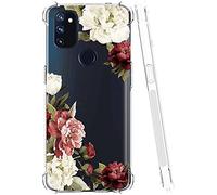 Vavies Custodia Per OnePlus Nord N100, per OnePlus N100 Cover Sottile Antishock con Motivo Trasparente in TPU Morbido, Protezione Cover per OnePlus Nord N100 Fiore di Ciliegio