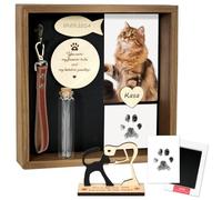 VavoPaw Regali Commemorativi per la Perdita del Gatto, Regali Commemorativi per Gatti, 8.6'' Scatola Commemorativa con Sculture in Legno e Barattolo di Pelo, Barattolo di Pelliccia, Regalo di Simpatia