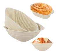 VAVPUP 2 pezzi cestino a prova di pane da 10 pollici rotondi e 11 pollici ovali cestini a soful a lievito naturale collpito(Beige)