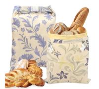 VAVPUP 2 sacchetti per il pane di cera d'api, 43 x 33 cm, riutilizzabili, con fodera interna in cera d'api, sacchetto per il pane e i prodotti da forno, stile 1, 2pcs, Cera d'api