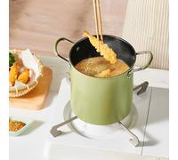VAVPUP Pentola friggitrice con cestino del cestino in acciaio inossidabile padella friggitrice profonda con manico resistente alla pentola profonda 3L Mini friggitrice per friggitrice per lavastovigli
