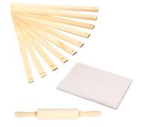 VAVPUP Utensili per ceramiche, istruzioni per mattarelli in legno, rotolo girevole durevole, istruzioni facili da usare per lezioni di argilla, bastone in legno robusto (35 cm, colore registro)