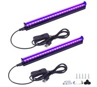 VAYALT 2 Pack 8 W Barra LED UV, Lampada di Luce Nera, Portatile 385-400 nm Blacklight luce UV, per Halloween Natale Disco DJ Body Fluorescente Neon Pigmenti Reattivi Party Club Lampada UV a Luce Nera