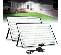 VAYALT 200 W Faretto LED per esterni, 2 pezzi, IP66, impermeabile e super luminoso, 6500 - 7000 K, 20000 lm, 230 V, faretto a LED con spina, faretto per giardino, garage, campo sportivo, cortile