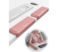 VAYDEER Set di 2 Cuscini per Gomito a Forma di L - Poggiapolso e Supporto per Avambraccio in Memory Foam per Bordi della Scrivania, Protezione Ergonomica Antiscivolo per Ufficio, Casa e Gaming (Rosa)