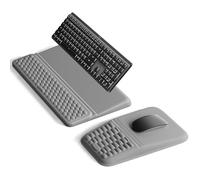 Vaydeer Set di supporto per tastiera e tappetino per mouse con poggiapolsi, supporto per polso in morbida memory foam, cuscino ergonomico per il polso per scrivania, allevia il dolore al tunnel