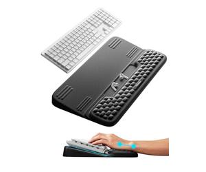 Vaydeer Supporto per Tastiera con Poggiapolsi, Pad di Supporto per Polso Gaming, Poggiapolsi Ergonomico in Memory Foam per il Comfort nella Digitazione, Rialzo Porta Tastiera Sollevatore Accessorio