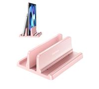 VAYDEER Supporto verticale per laptop, supporto verticale 3 in 1 salvaspazio per posizionamento verticale, compatibile con MacBook Air, MacBook Pro, iPad, tablet notebook fino a 17,3 pollici, bianco