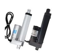 VAYEODEYU Attuatore lineare, Attuatore lineare elettrico corsa 50-500 mm 12 V/24 V CC 100-1500 N bianco/nero(Black 150mm,12V 100N 60mm s)
