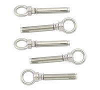 VAYEODEYU Bullone a occhiello, Bullone ad occhiello di ancoraggio ad espansione in acciaio inossidabile M6x70mm, elemento di fissaggio for sollevamento argentato(5Pcs)