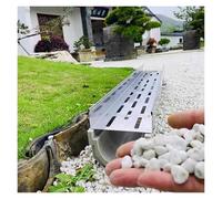 VAYEODEYU Canale di Drenaggio in Resina da 100 Cm con Griglia in Acciaio Inox Diverse Misure Confezione da 10(5 Pack,100x14x20CM)