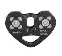 VAYEODEYU Carrucola da arrampicata a doppio asse in alluminio nero for corde sintetiche e cavi in acciaio