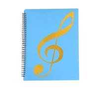 VAYEODEYU Cartella portadocumenti musicale multicolore, formato A4, con rilegatura a spirale, 40 pagine, organizer for documenti(Blue)