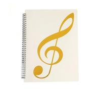 VAYEODEYU Cartella portadocumenti musicale multicolore, formato A4, con rilegatura a spirale, 40 pagine, organizer for documenti(White)