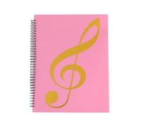 VAYEODEYU Cartella portadocumenti musicale multicolore, formato A4, con rilegatura a spirale, 40 pagine, organizer for documenti(Light pink)