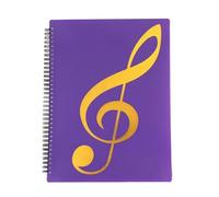 VAYEODEYU Cartella portadocumenti musicale multicolore, formato A4, con rilegatura a spirale, 40 pagine, organizer for documenti(Purple)