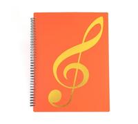 VAYEODEYU Cartella portadocumenti musicale multicolore, formato A4, con rilegatura a spirale, 40 pagine, organizer for documenti(Orange)
