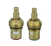 VAYEODEYU Cartuccia per rubinetto in ceramica, Cartuccia di ricambio for rubinetto universale in ottone con disco ceramico 51 mm BSP 1/2" multicolore(Red+blue)