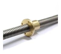 VAYEODEYU Dado della vite di piombo della flangia, Vite di comando T14 TR14x3 TR14x6 14 mm passo 3 mm/6 mm acciaio inossidabile con dado in ottone 100-1000 mm(3mm Pitch 3mm Lead,550mm)