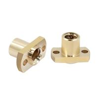 VAYEODEYU Dado della vite di piombo della flangia, Vite di comando T8, dado trapezoidale in ottone, diametro 8 mm, passo 2 mm, flangia H 2 mm/8 mm e tondo, confezione da 2(2pcs H Flange Nuts,Lead 8mm)