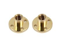 VAYEODEYU Dado della vite di piombo della flangia, Vite di comando T8, dado trapezoidale in ottone, diametro 8 mm, passo 2 mm, flangia H 2 mm/8 mm e tondo, confezione da 2(2pcs Round Nuts,Lead 8mm)