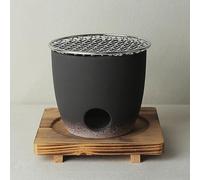 VAYEODEYU Griglia for Barbecue Portatile con Stufa a Carbone in Argilla Multicolore for Interni ed Esterni(Black)