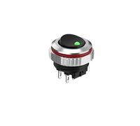 VAYEODEYU Interruttore di trasferimento. Interruttore a bilanciere con bloccaggio for auto 22 mm argento o nero 2NO2NC/2NO 7A 5-24V/220V(4pin G(black Key),2NO)
