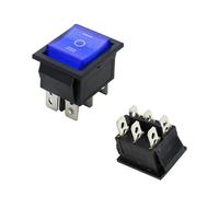 VAYEODEYU Interruttore di trasferimento. Interruttore a bilanciere KCD4 On-Off-On 3 posizioni 6 pin con luce 16a 250vac 20a 125vac multicolore(Blue on Off on)